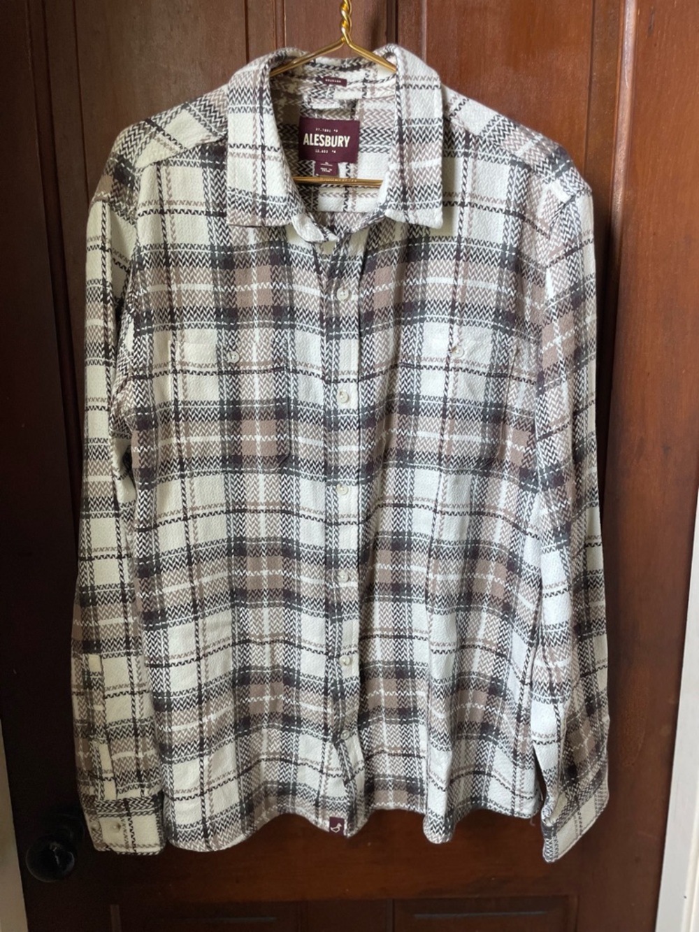 Alesbury women's extra large regular long sleeve plaid button down top